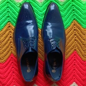 CARRUCCI Signature Lace-up Men's Shoes "Navy Blue" (KS479-04)
